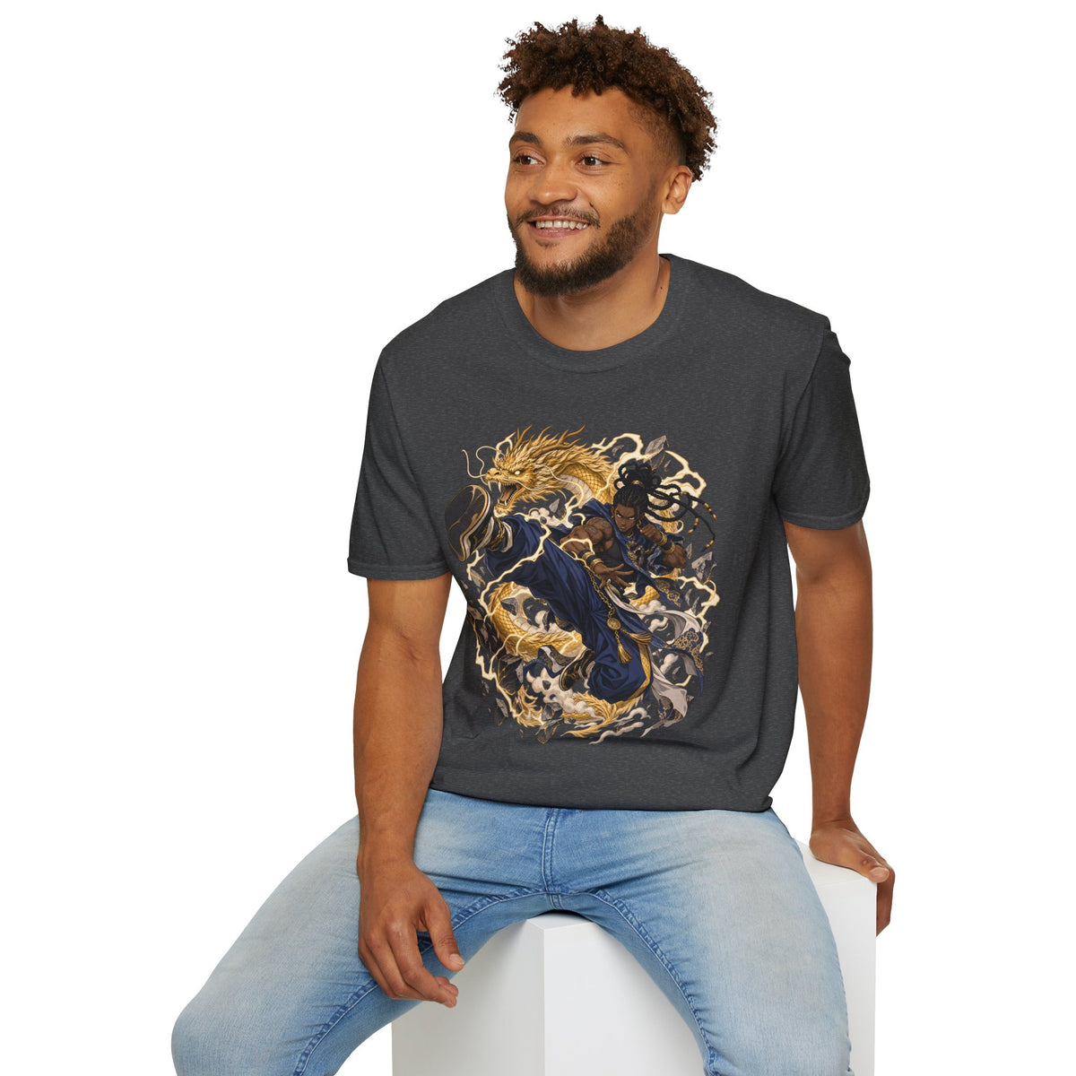 Golden Dragon | Ninja Dragon Kick | Martial Arts Warrior T Shirt
