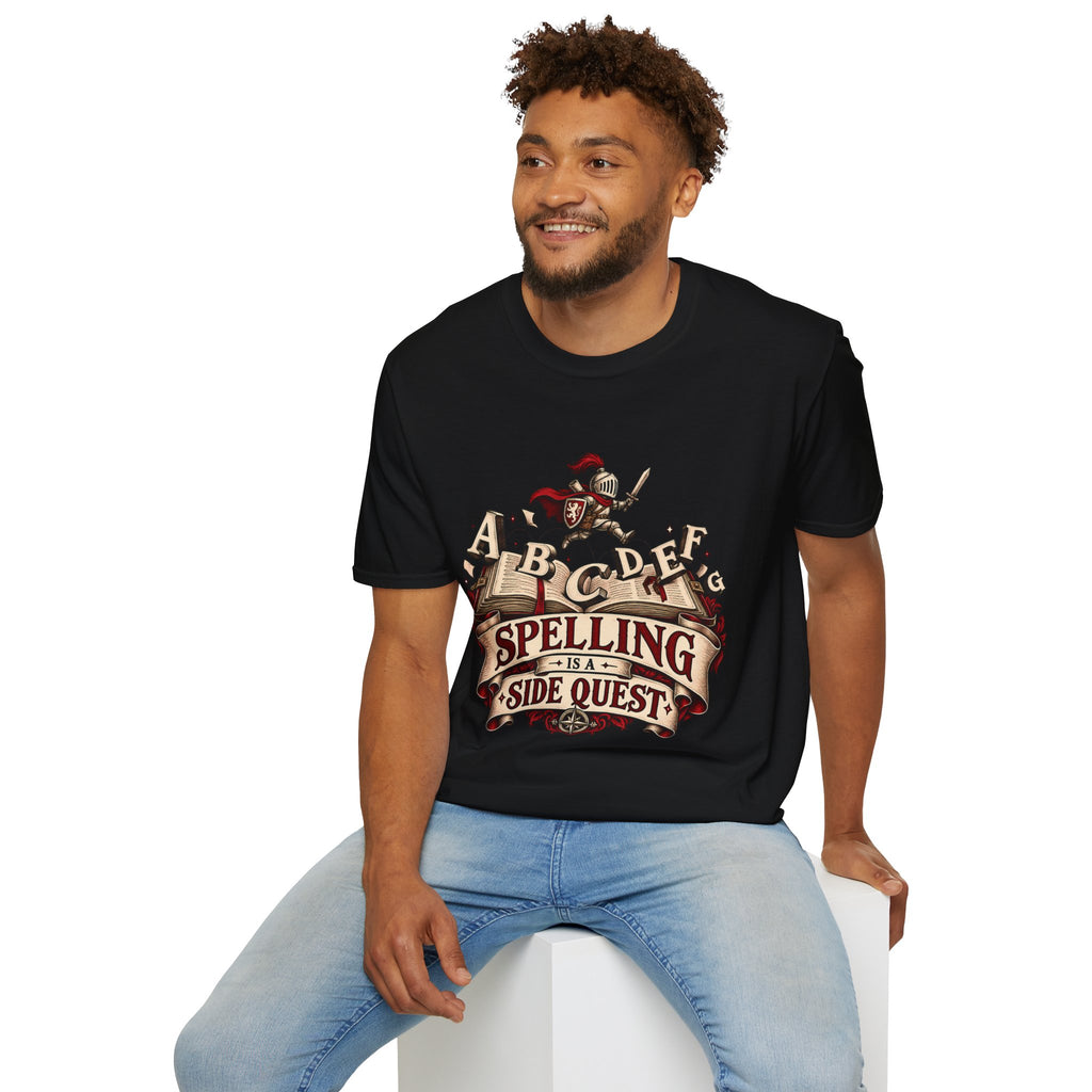 Spelling Is a Side Quest | Funny Spelling & Knight T Shirt