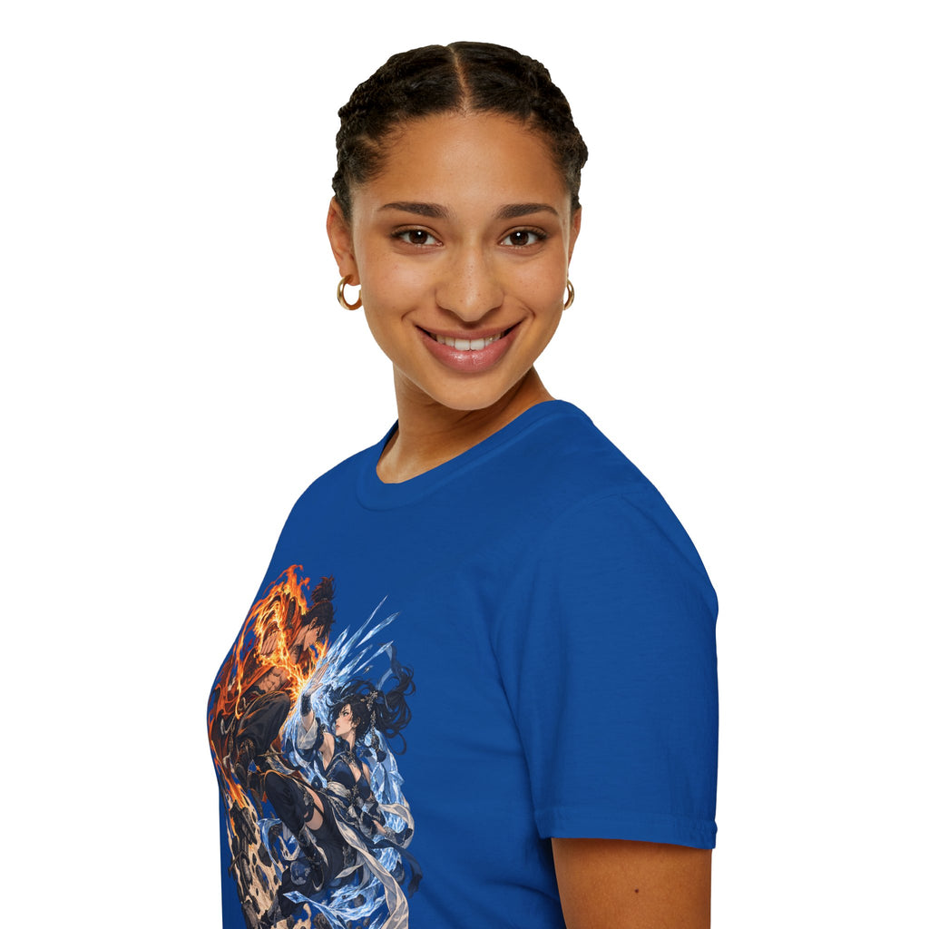 Elemental Battle | Fire vs Ice | Ninja Japanese Fantasy T-Shirt