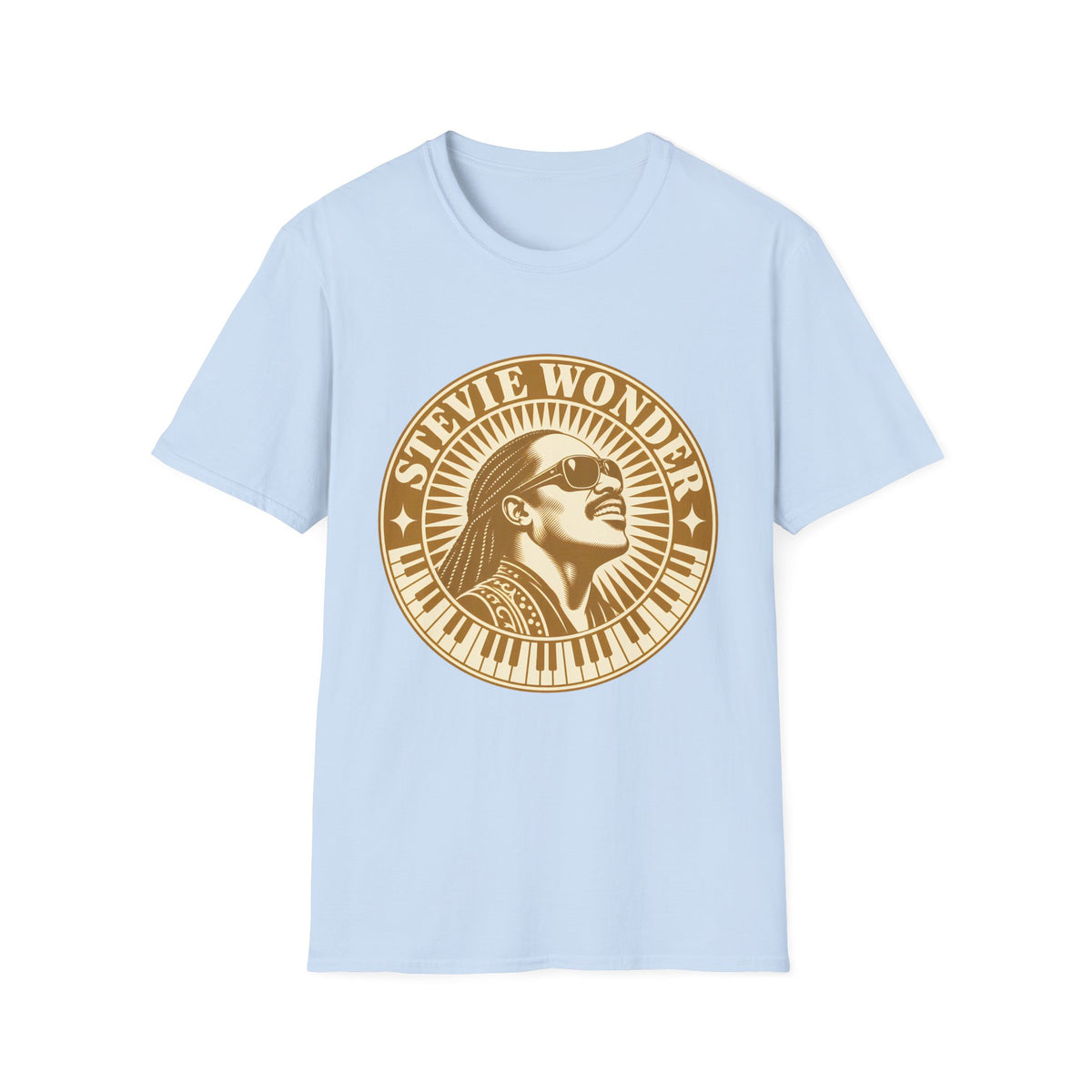 Stevie Wonder Graphic T-Shirt - Vintage Gold Portrait Tee