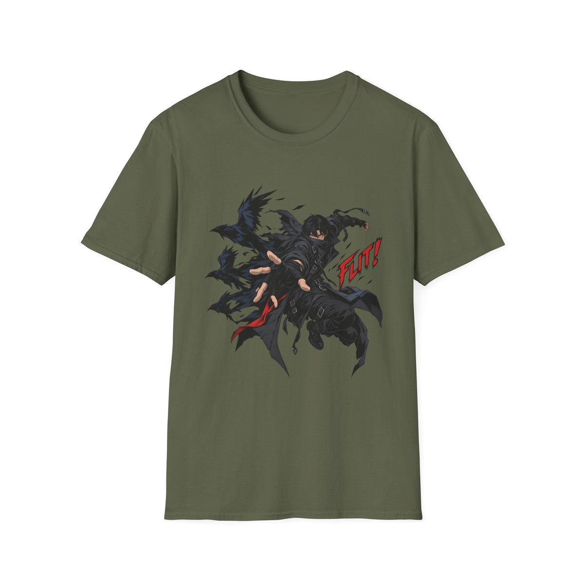 FLINT! | Dark Crow Japanese Anime Samurai Graphic Shirt