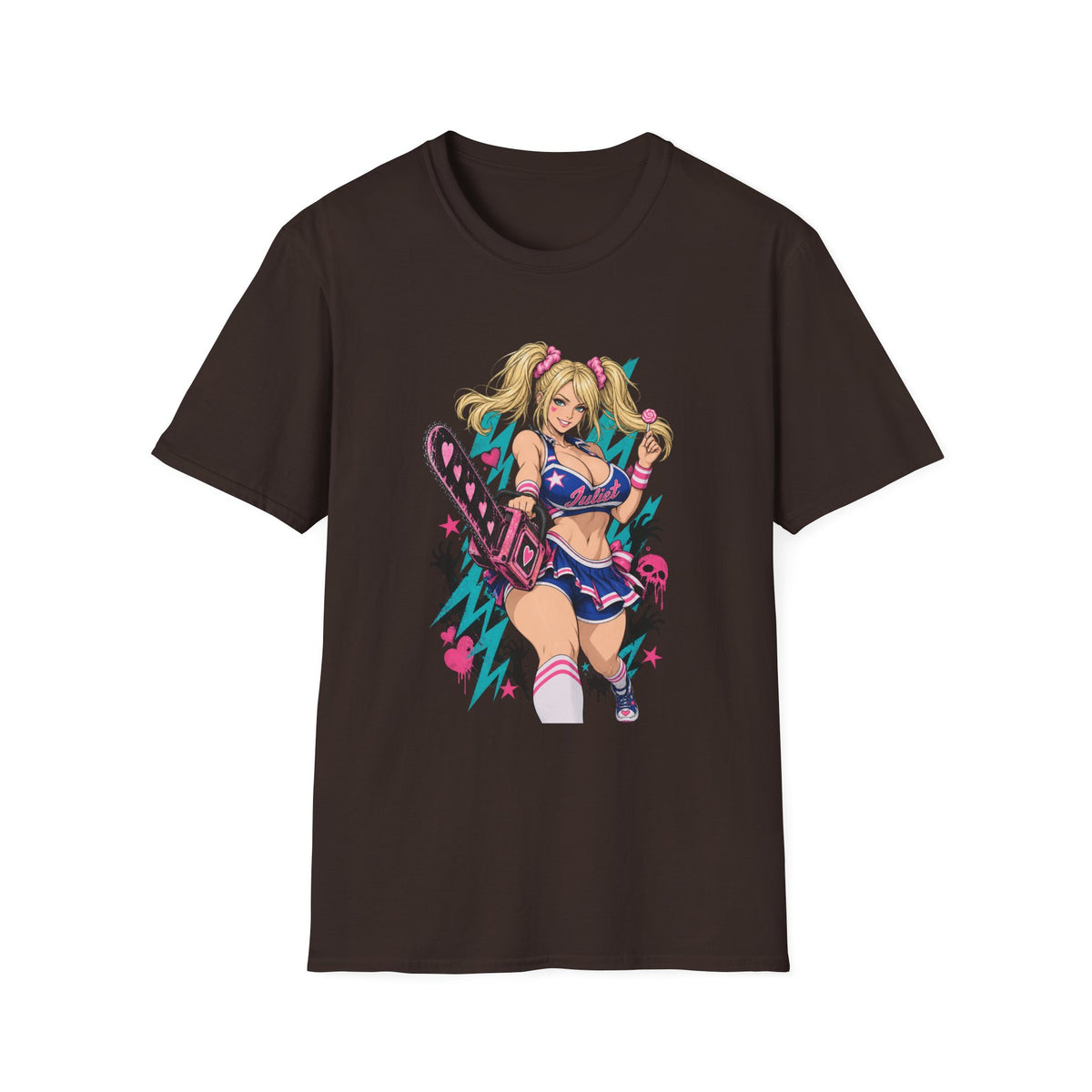 Juliet Starling | Lollipop Chainsaw | Anime Pin Up Girl with Chainsaw T-Shirt