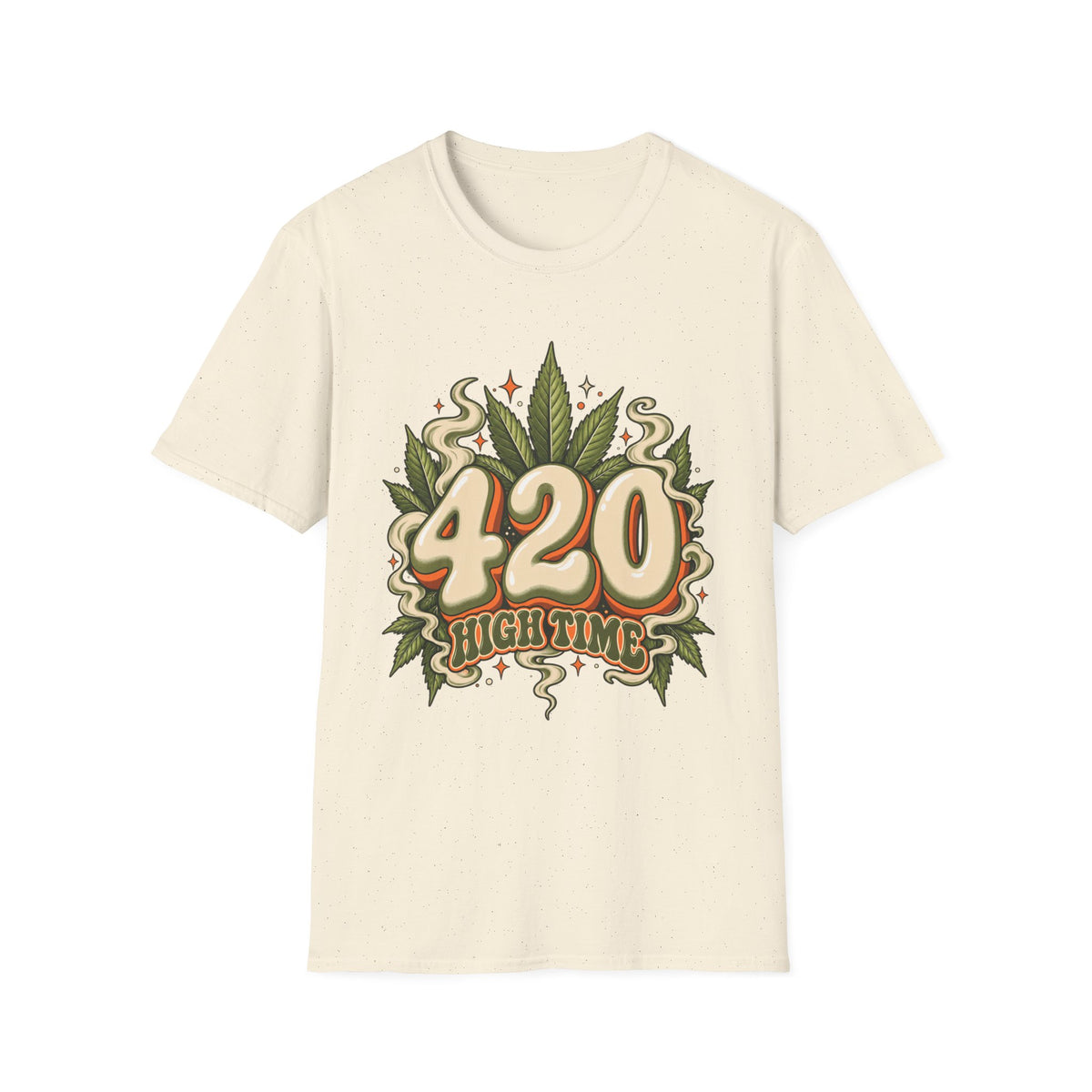 420 High Time | Retro | Cannabis Leaf | Stoner | Graphic Tee
