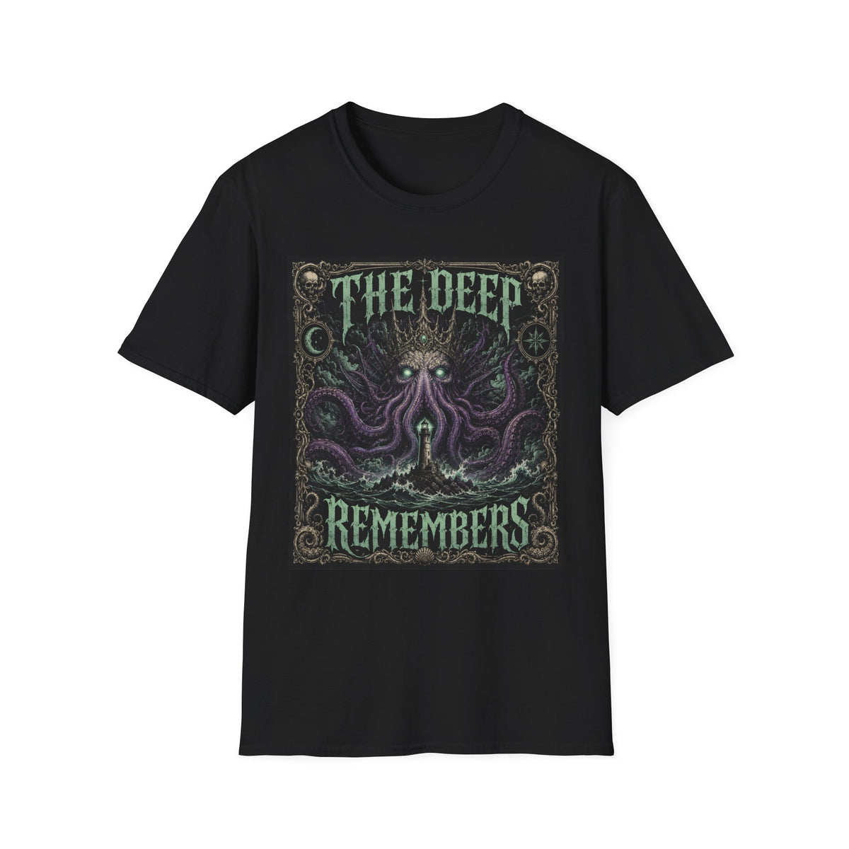 The Deep Remembers T-Shirt — Nautical Cthulhu Horror Graphic Tee