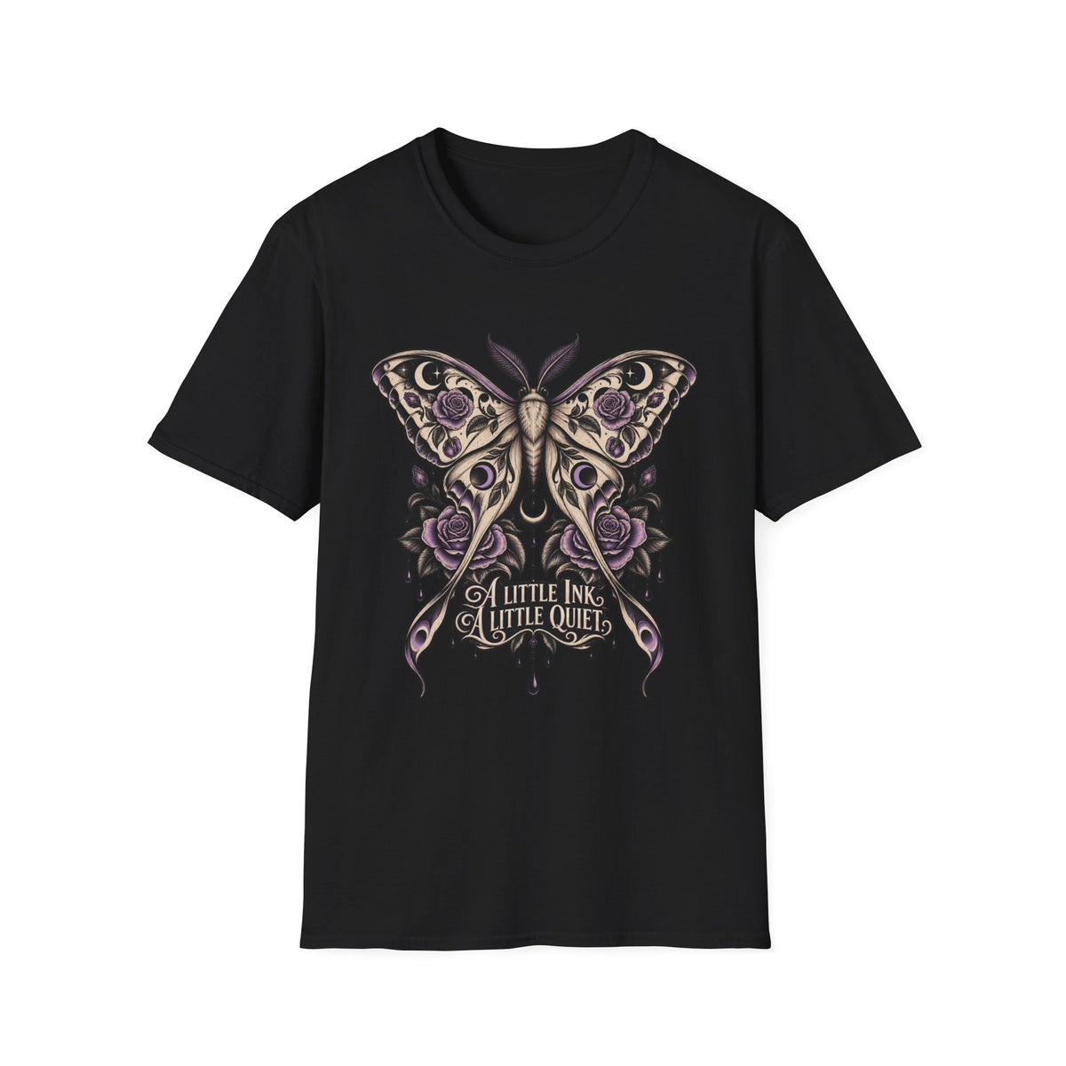 A Little Ink A Little Quiet Tattoo Moth T-Shirt Design