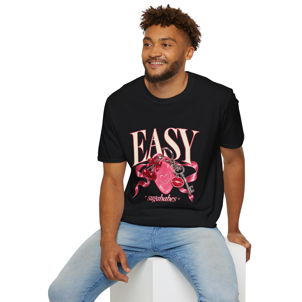 Sugababes | Easy Lockheart Pink Key & Heart Graphic T Shirt