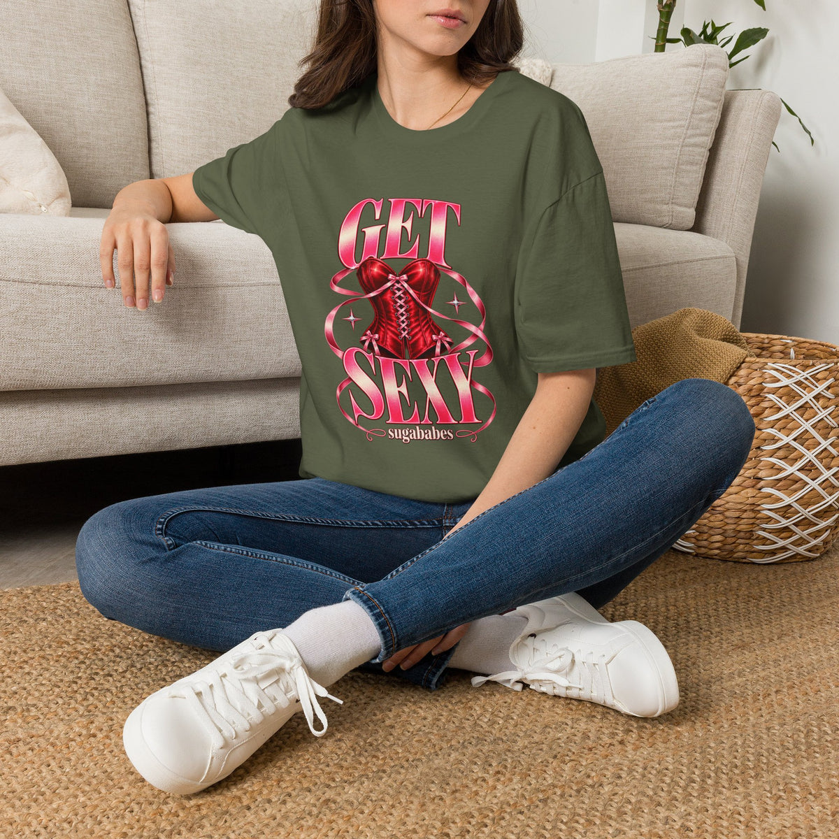 Get Sexy | Sugababes | Corset Retro Pink Y2K Vibe Graphic T Shirt