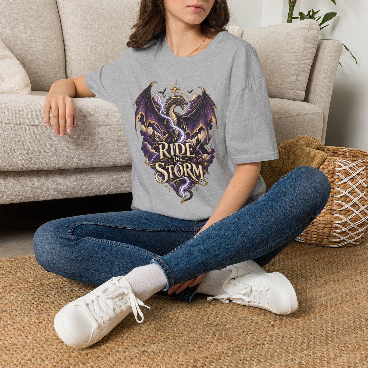 Ride the Storm | Fourth Wing Book Inspired Dragon T Shirt