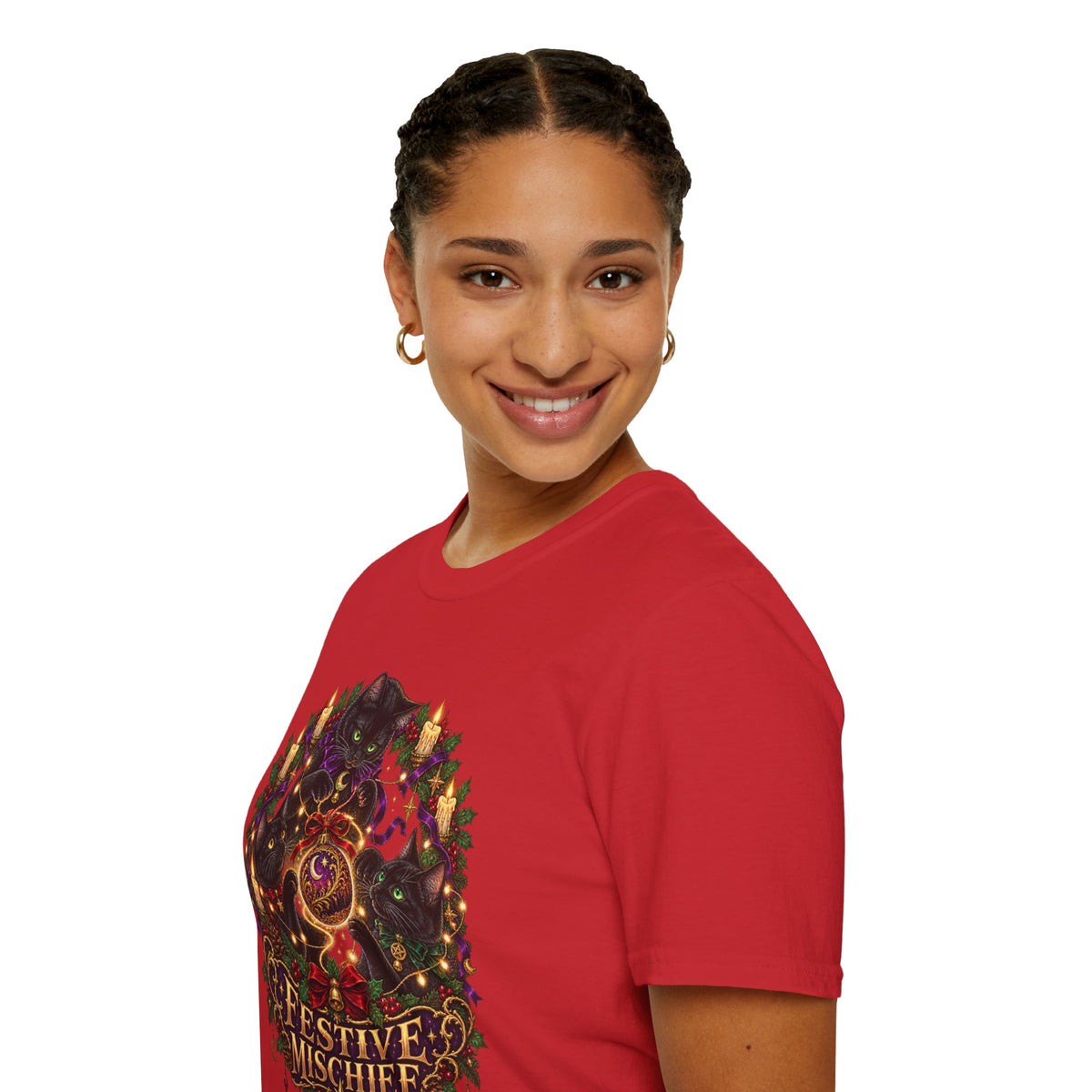 Festive Mischief | Cat Lover Christmas Holiday T-Shirt