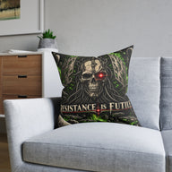Resistance Is Futile Sci Fi Cyborg Skull Cushion | Decorative Sofa Pillow
