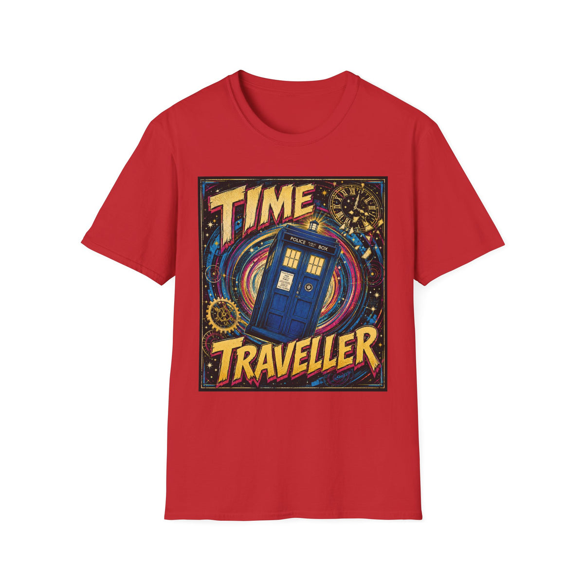 Time Traveller T-Shirt — Retro Space Police Box Graphic Tee