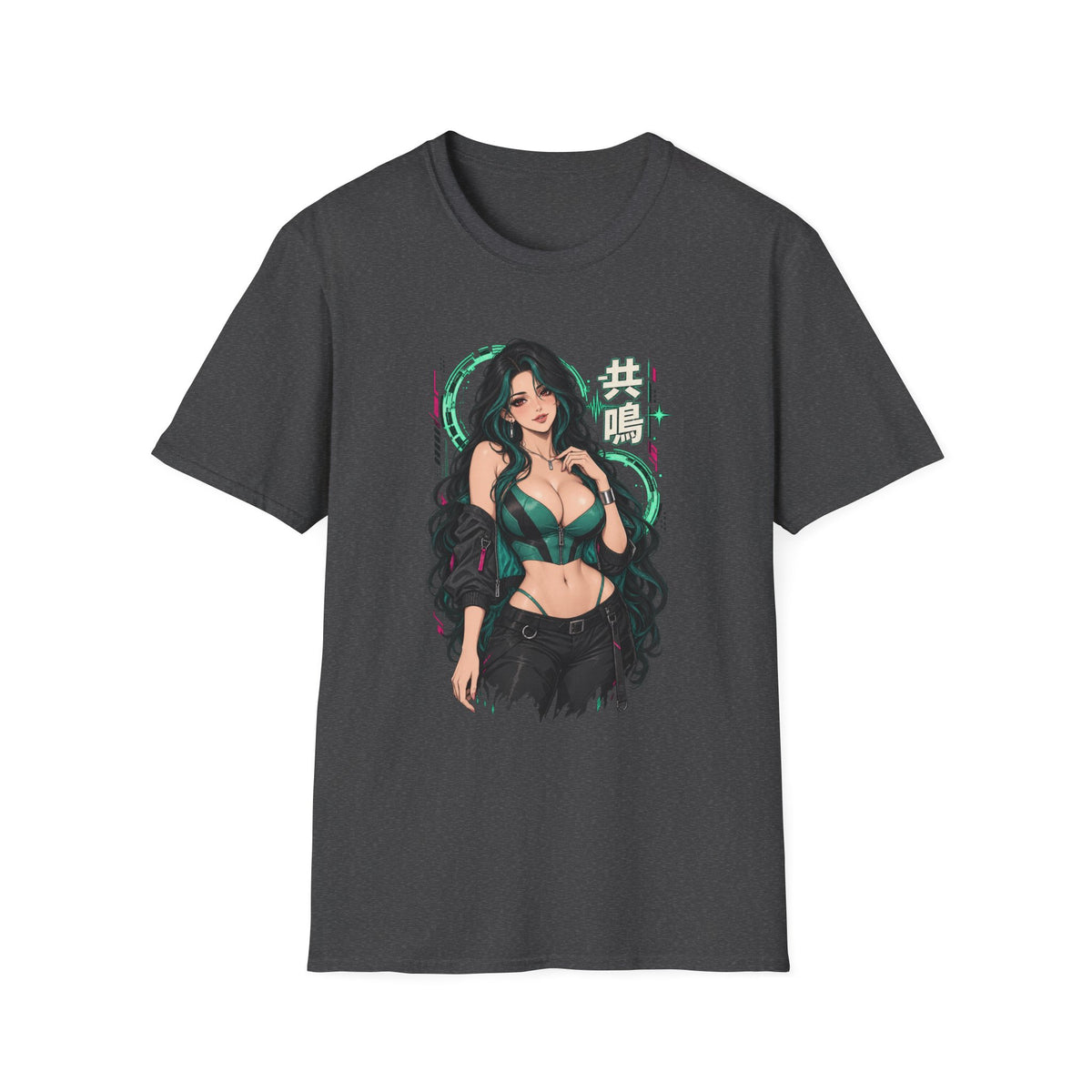 Jade | Sexy Anime Pin Up Girl | Waifu Graphic T‑Shirt