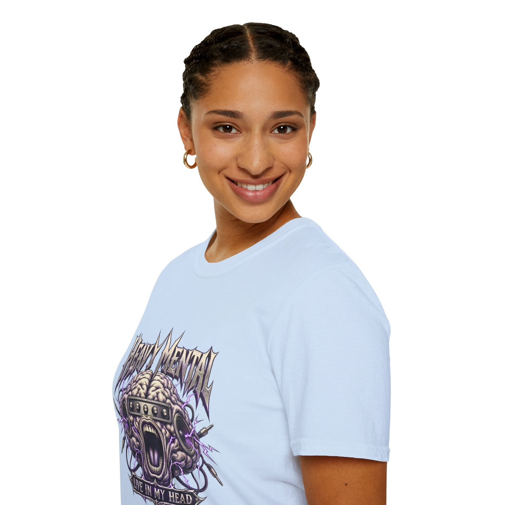 Heavy Mental T-Shirt | Live In My Head' Metal Graphic Tee