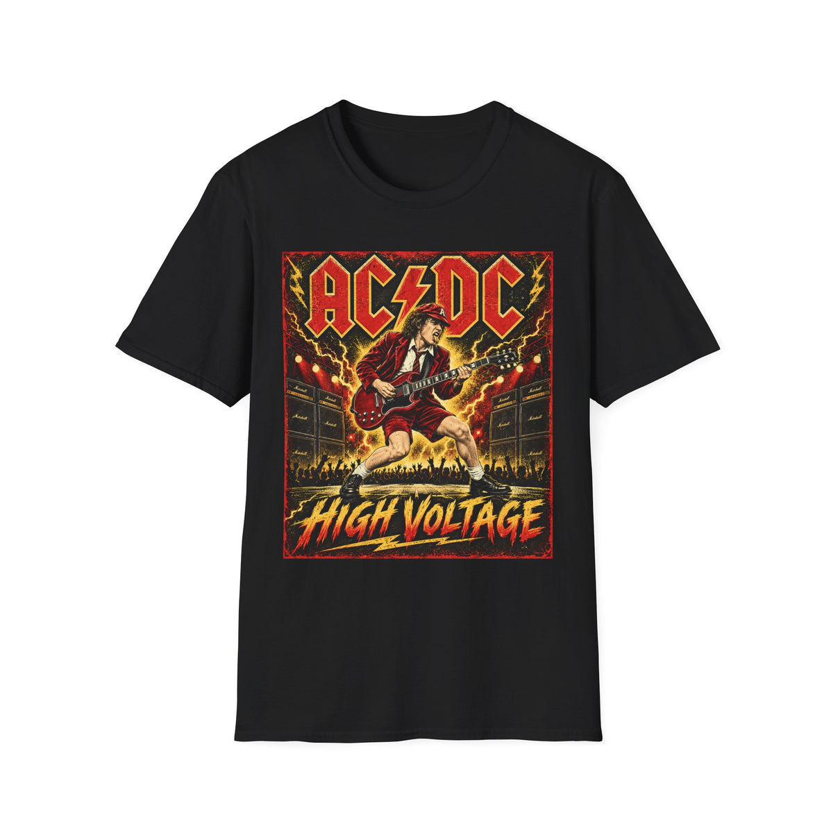 AC/DC High Voltage Graphic T-Shirt — Classic Rock Band Tee
