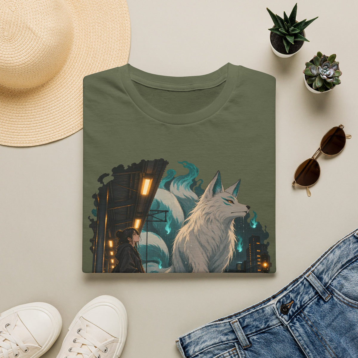 Wolf in the Rain | Last Train Home T-Shirt | Urban Nightscape Graphic Tee