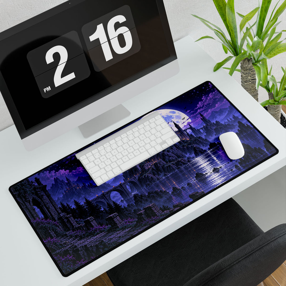 Gothic Moonlit Castle | Large Fantasy Gaming Mouse Pad