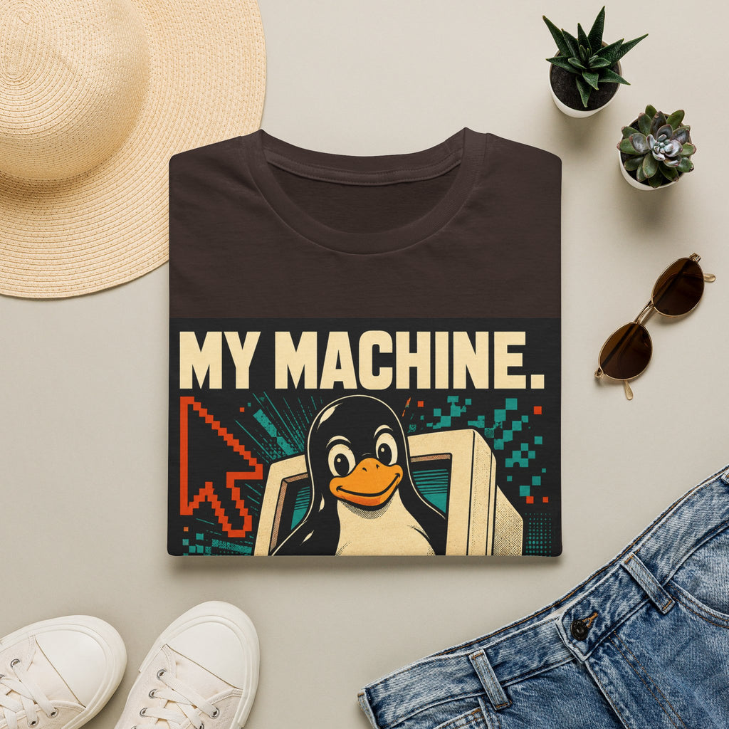 Retro Tux Penguin Tee — "My Machine, My Rules" Vintage Computer T-Shirt