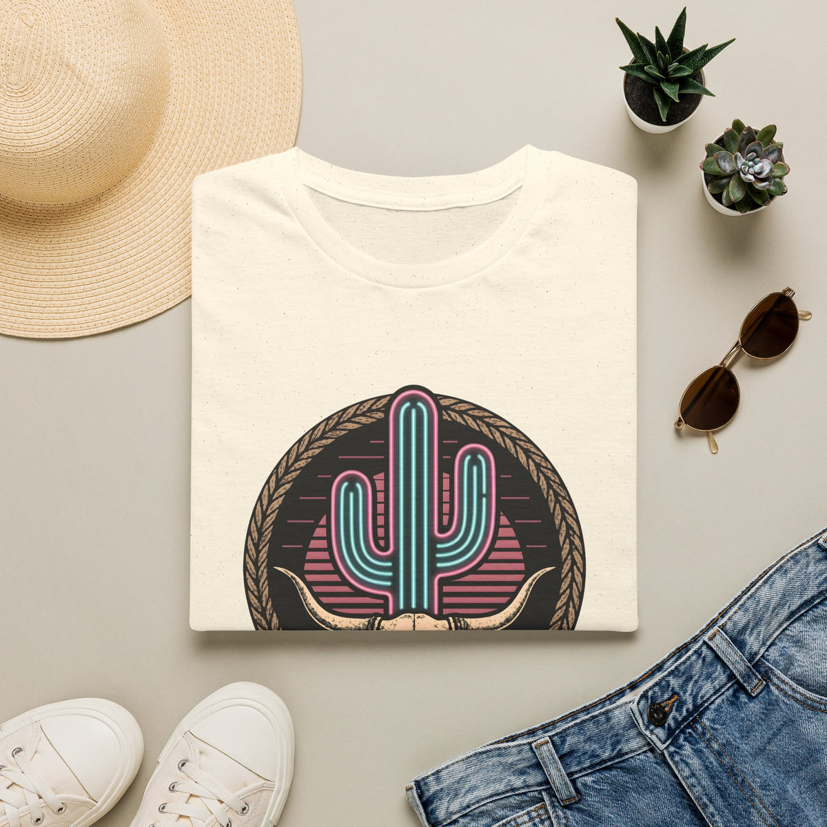 Cool as a Cactus - Summer Cactus / Skull T-Shirt