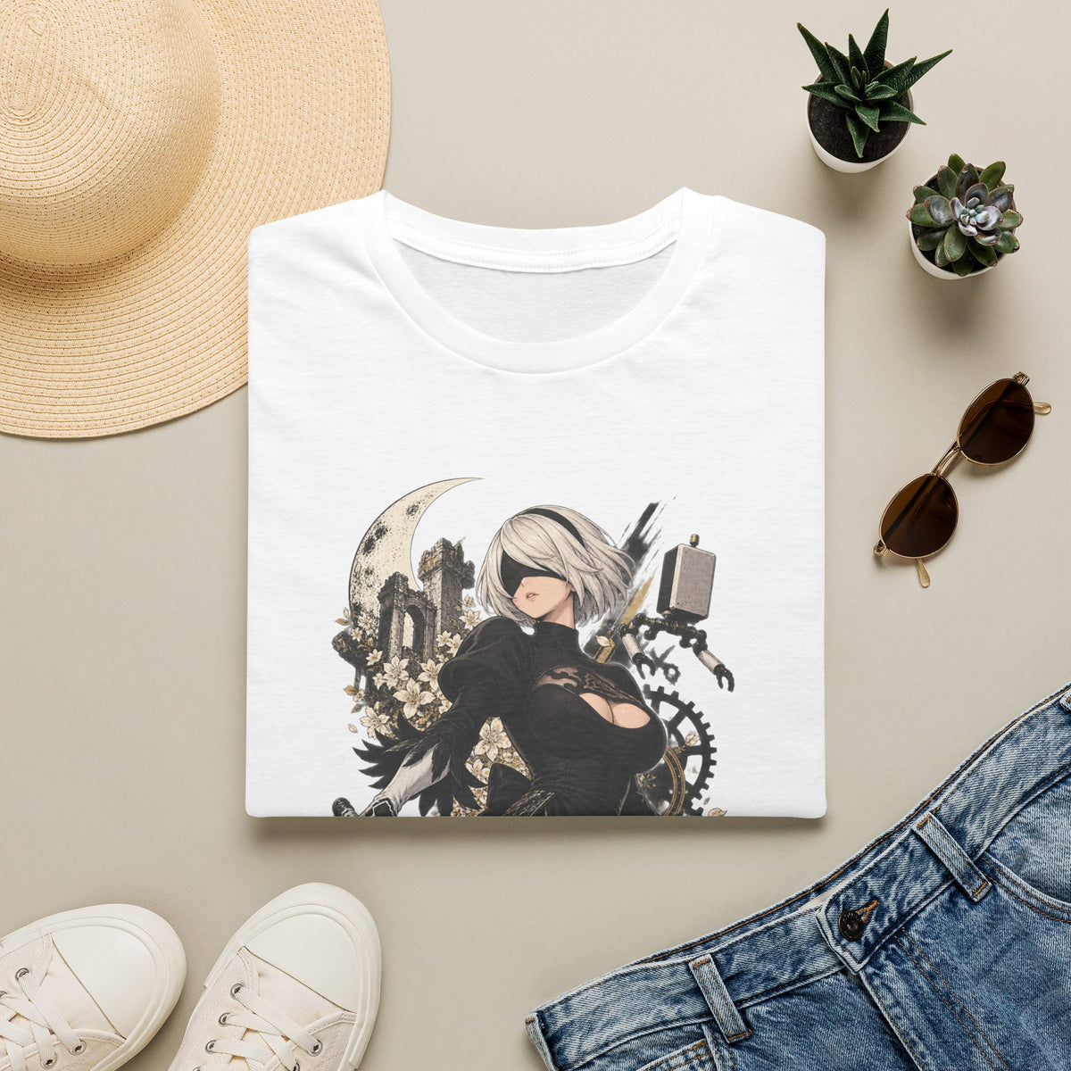 2B | Nier Automata | Anime Swordgirl Pin Up T-Shirt