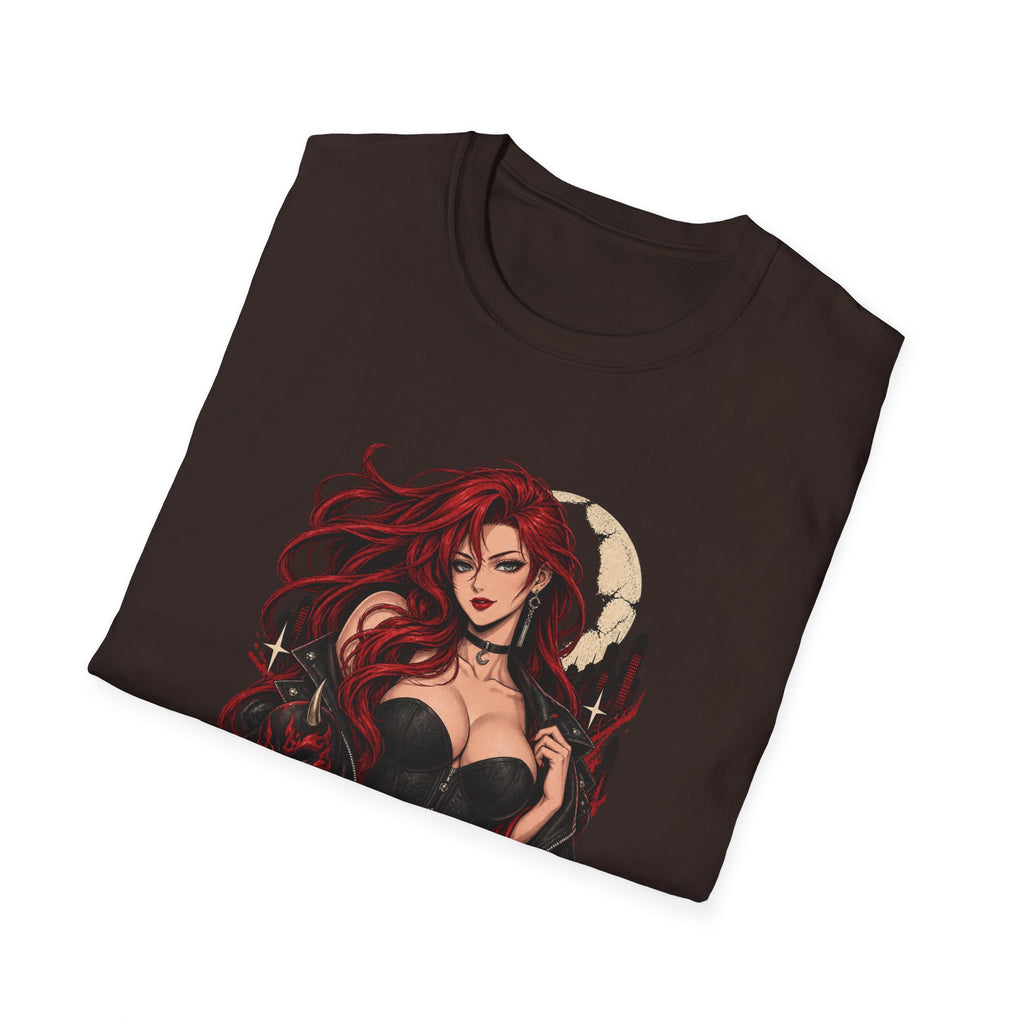 Crimson Dusk | Sexy Gothic Hannya Mask Pin up Woman T-Shirt