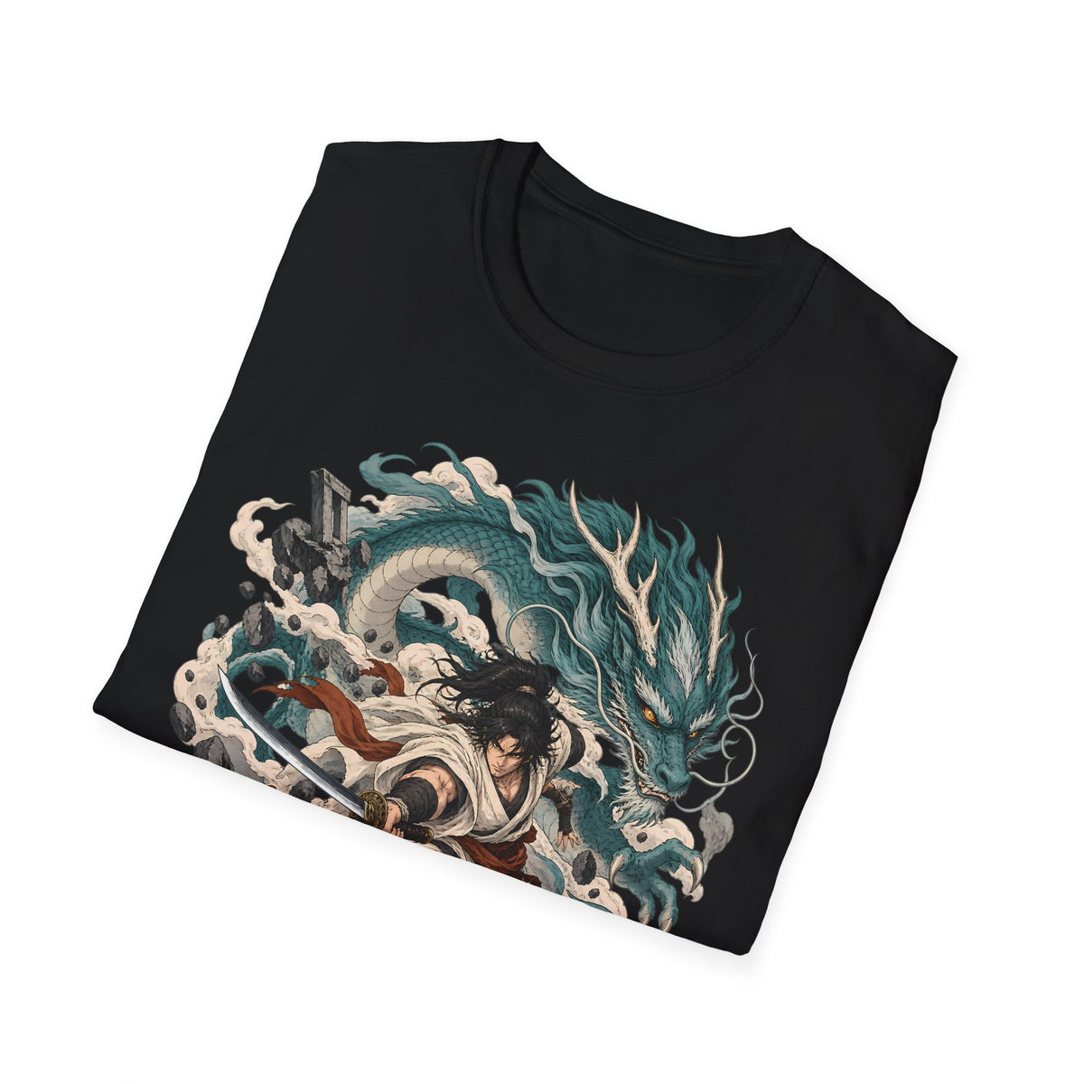 Mythic Dragon Warrior | Japanese Samurai and Serpent T Shirt