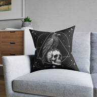 Raven Skull Gothic Moon Geometric Cushion | Decorative Sofa Pillow