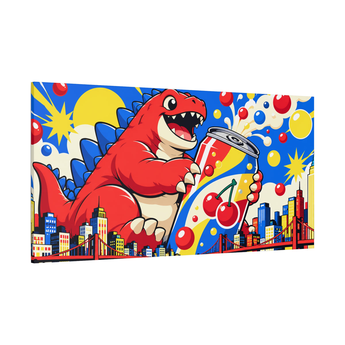 Wall Art | Kaiju Dinosaur | Cherry Soda Monster Pop Art Print