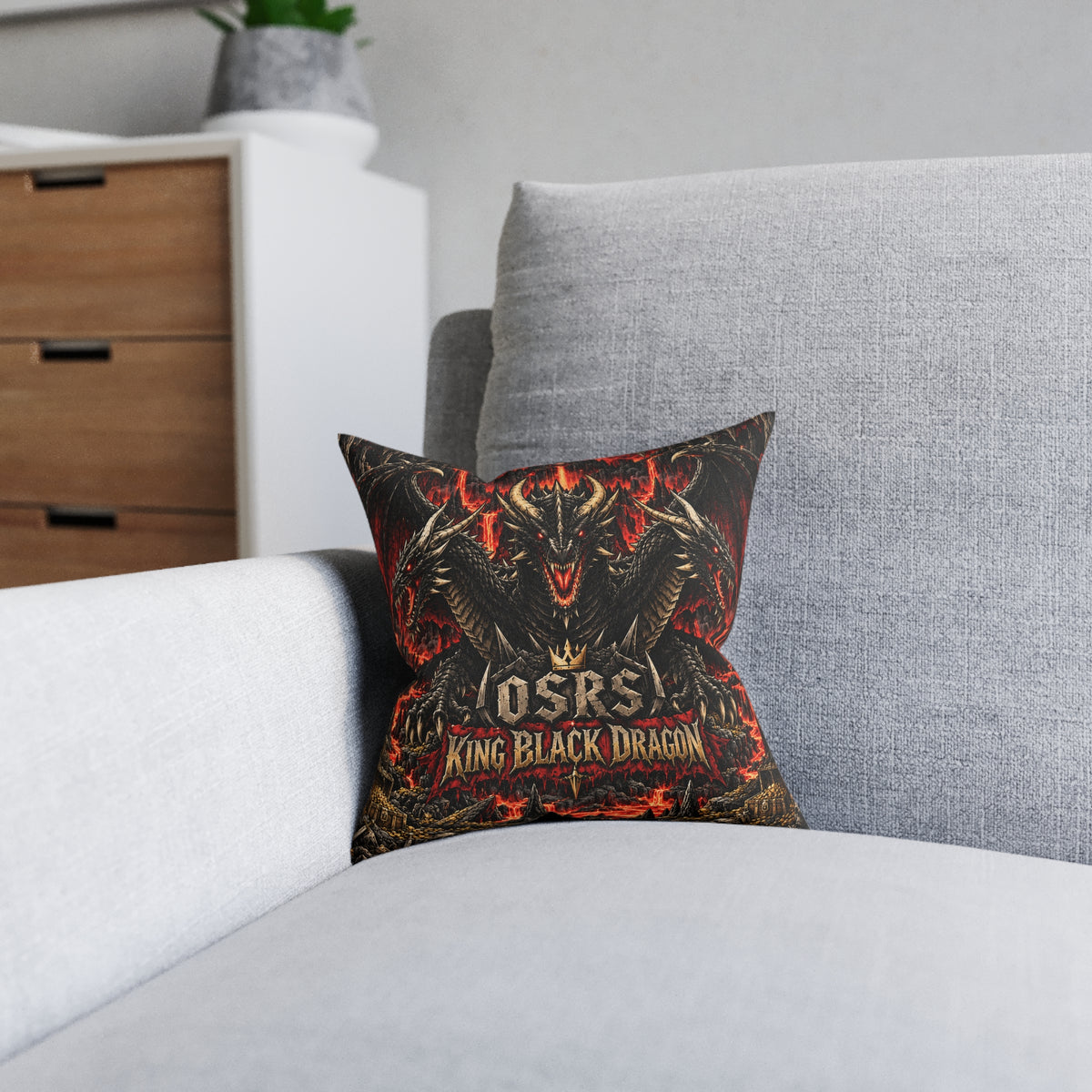 King Black Dragon OSRS RuneScape Cushion | Decorative Sofa Pillow