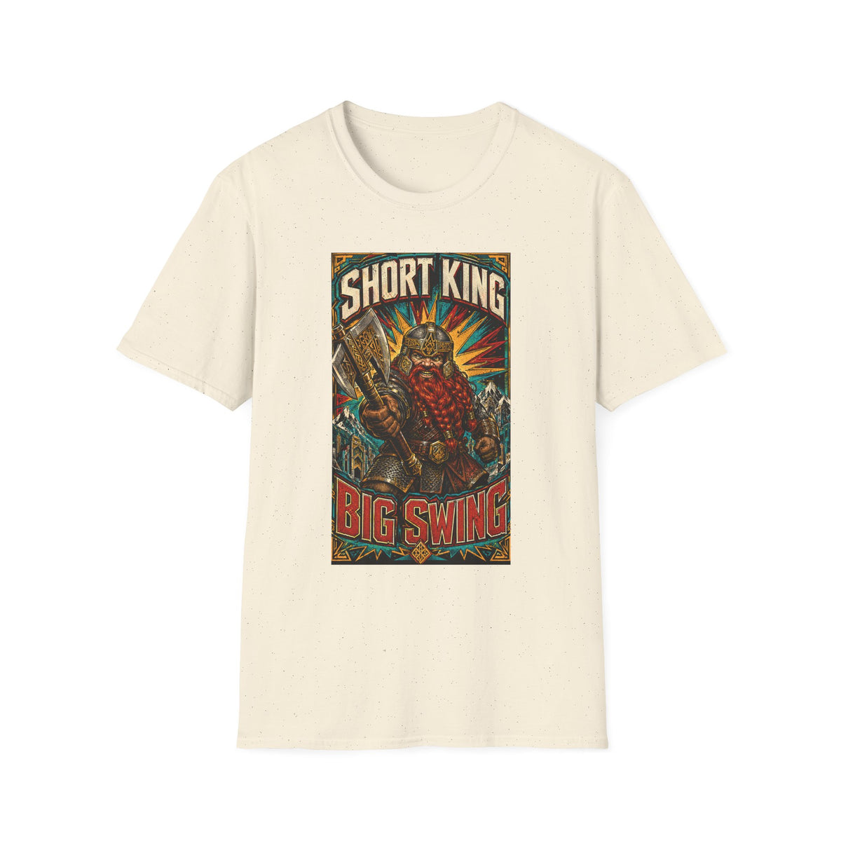 Short King Vintage Dwarf Graphic T-Shirt - Retro Fantasy Beard Warrior Tee