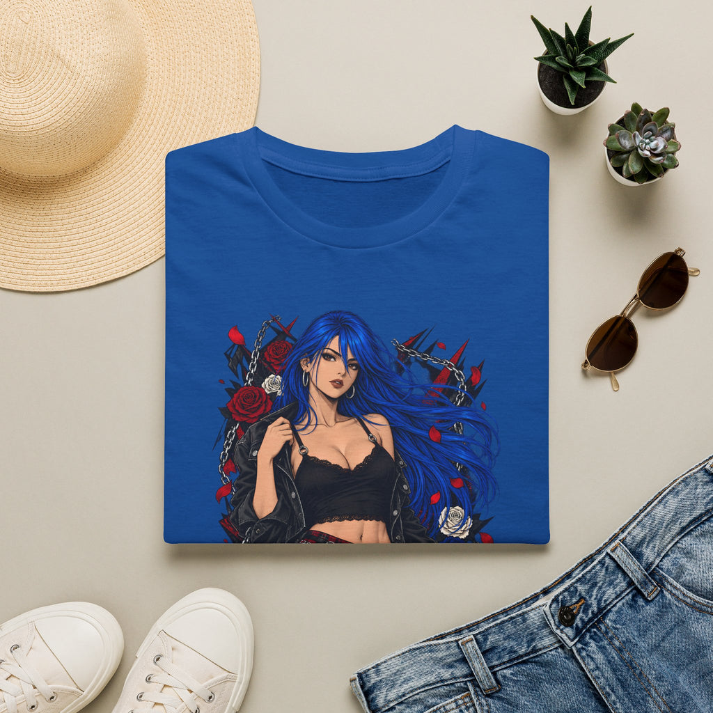 Blue Haired Rock Chick | Japanese Anime Style Pin-up Girl