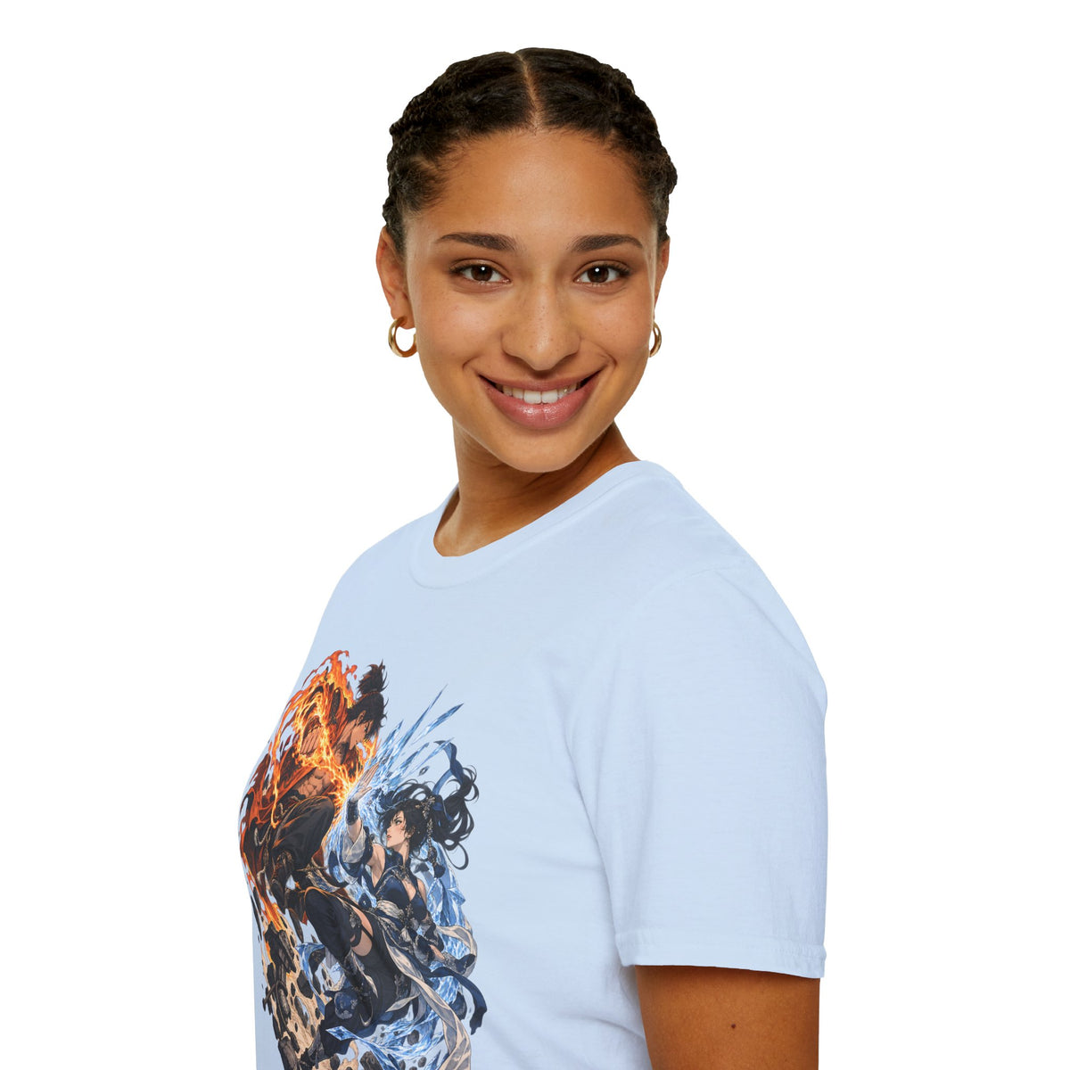 Elemental Battle | Fire vs Ice | Ninja Japanese Fantasy T-Shirt