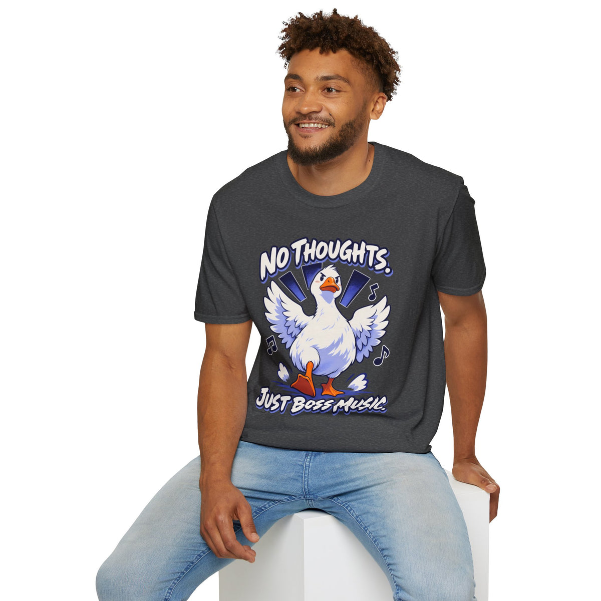 Cute Goose | No Thoughts, Just Boss Music T Shirt