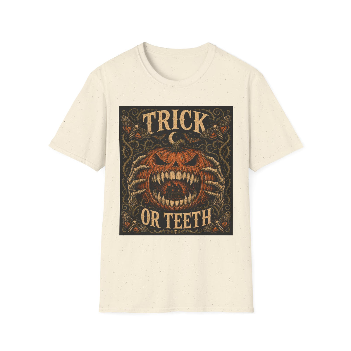 Halloween 'Trick or Teeth' T-Shirt — Vintage Scary Pumpkin Graphic