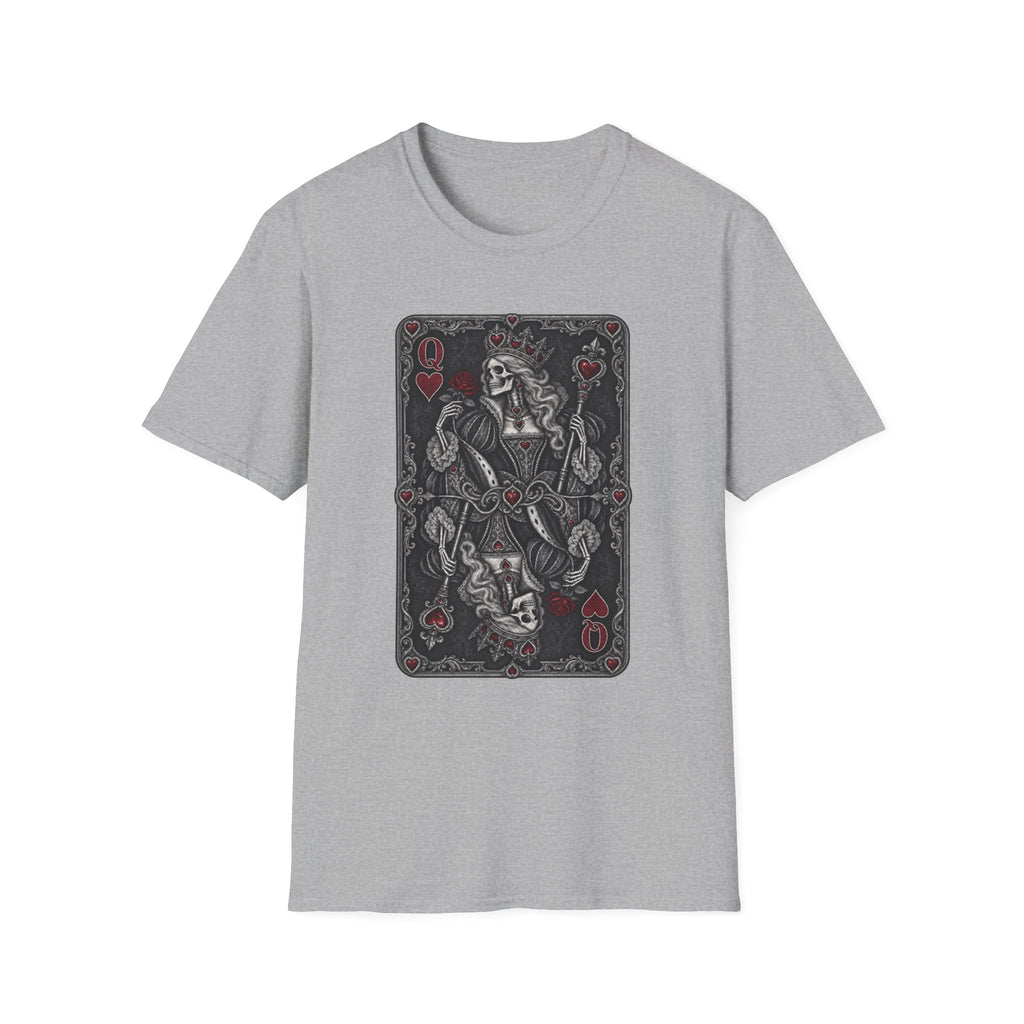 Queen of Hearts | Vintage | Playing Card | Grey Scale Tee