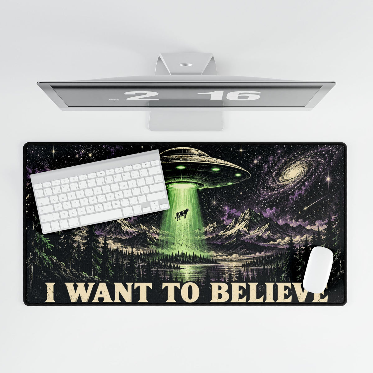 I Want to Believe UFO | Alien Abduction Gaming/Work Desk Pad
