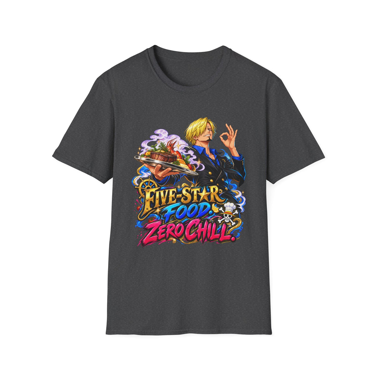 One Piece | Sanji | Five-Star Food, Zero Chill | Graphic T-Shirt