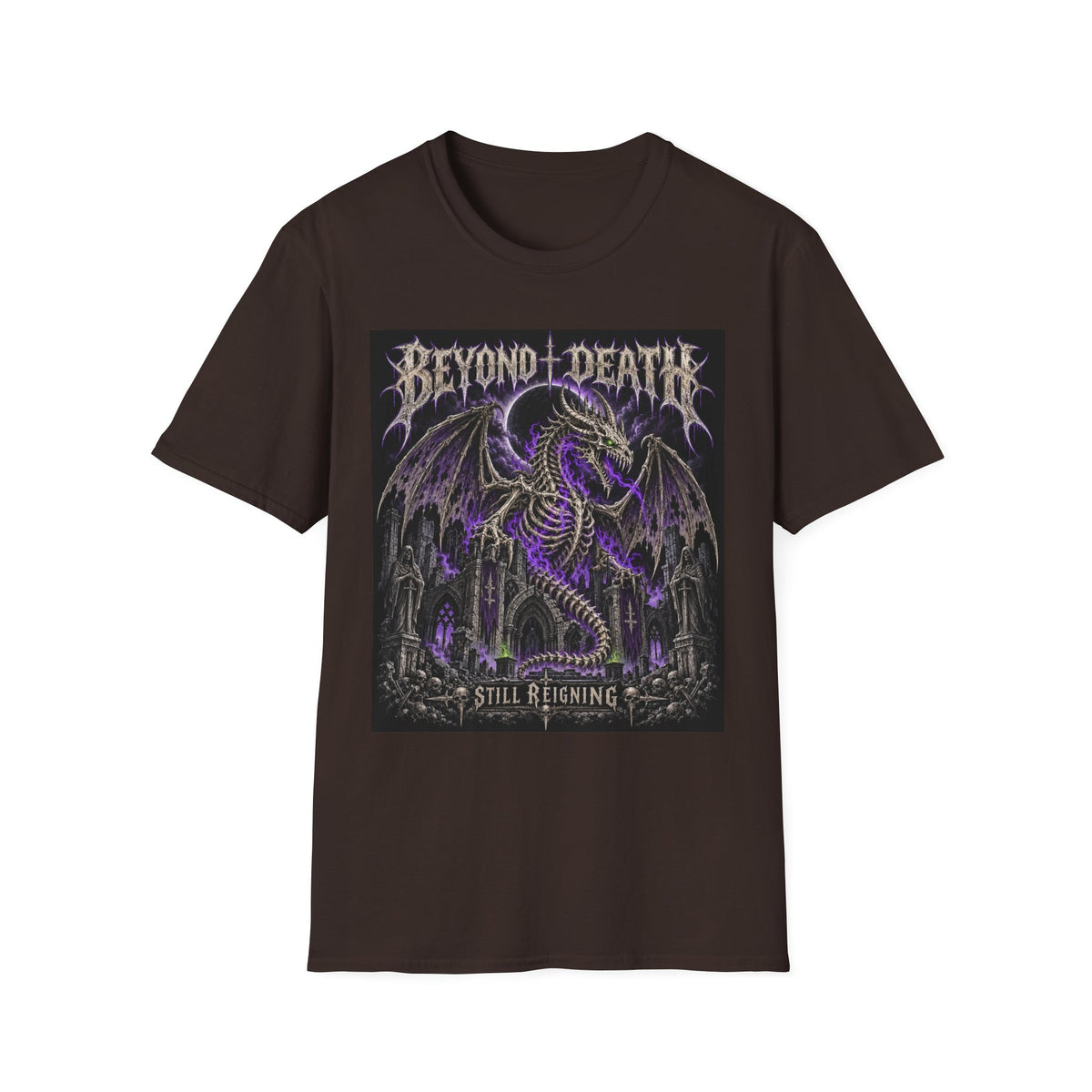 Beyond Death Dragon T‑Shirt — Gothic Purple Dragon Graphic Tee