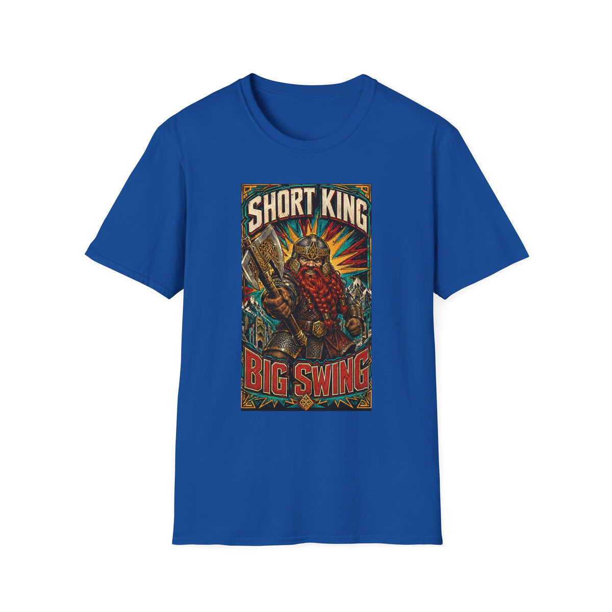 Short King Vintage Dwarf Graphic T-Shirt - Retro Fantasy Beard Warrior Tee