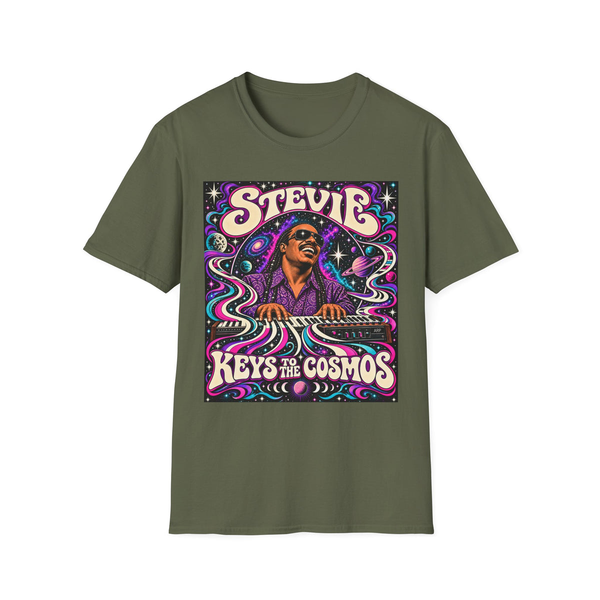 Stevie Keys to the Cosmos T-Shirt — Retro Psychedelic Music Tribute Tee