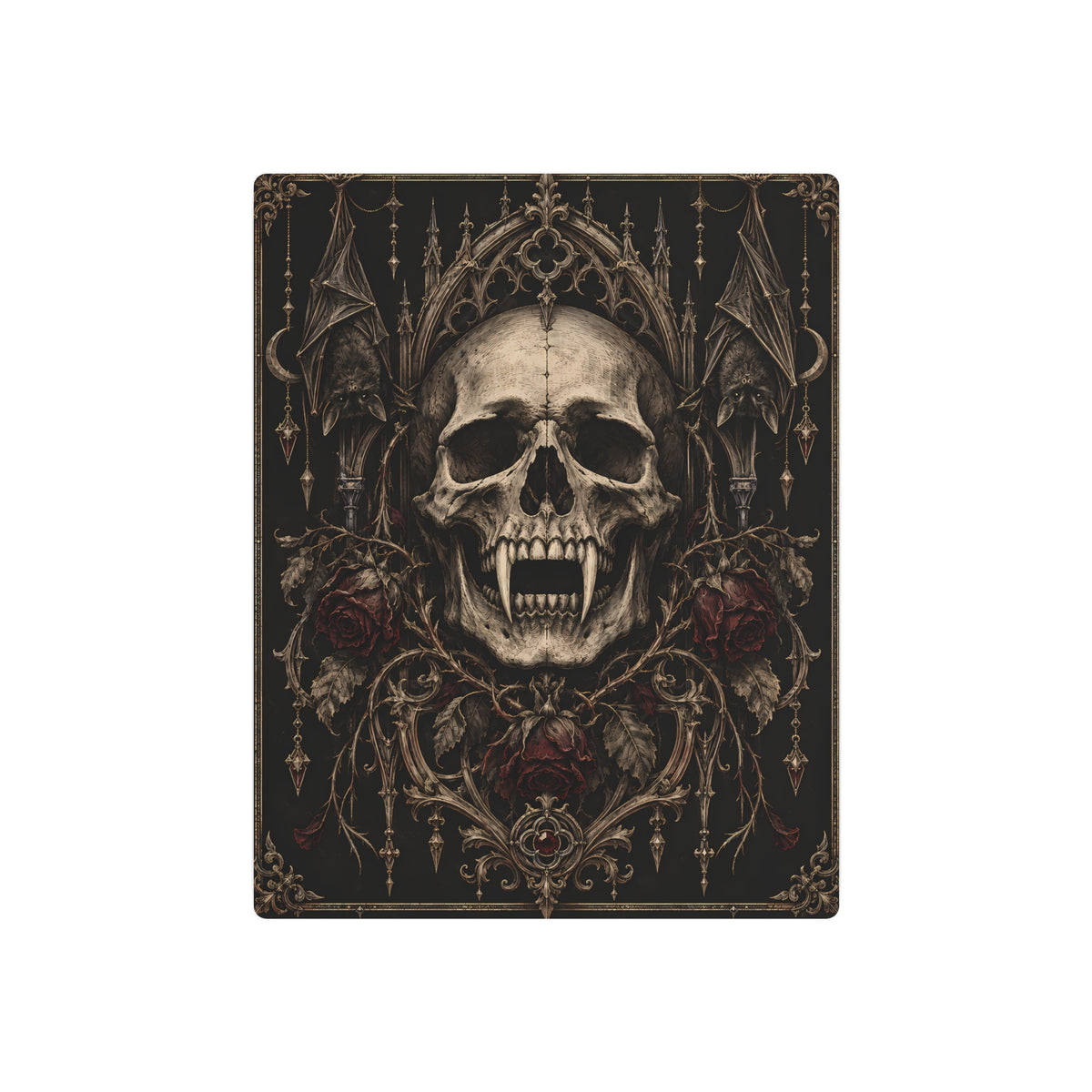 Metal Art Sign | Vampire Skull | Occult Wall Art