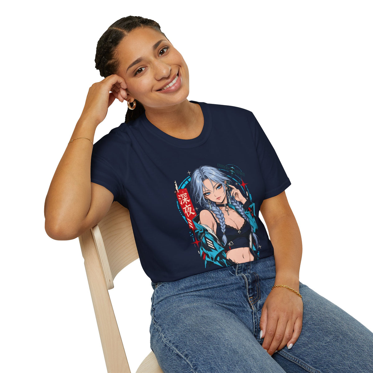 Ice | Sexy Anime Cyber Pin Up Girl Graphic T-Shirt