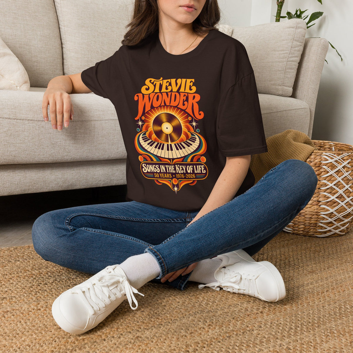 Stevie Wonder Retro Vinyl Tee - Songs In The Key Of Life Graphic T-Shirt