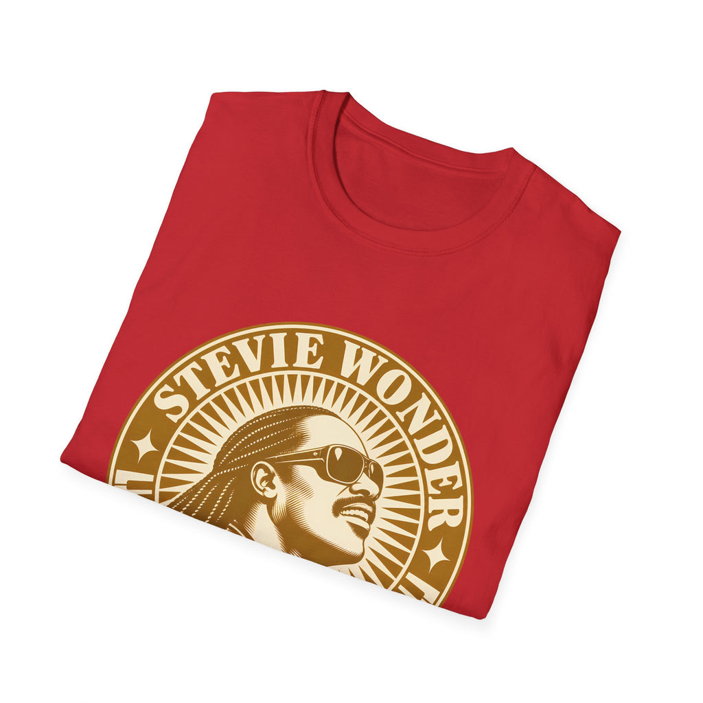 Stevie Wonder Graphic T-Shirt - Vintage Gold Portrait Tee