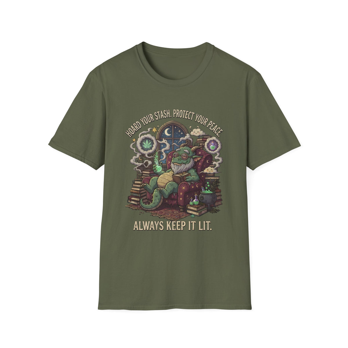 Dragon Stoner - 'Always Keep It Lit' - Psychedelic Chill Graphic Tee