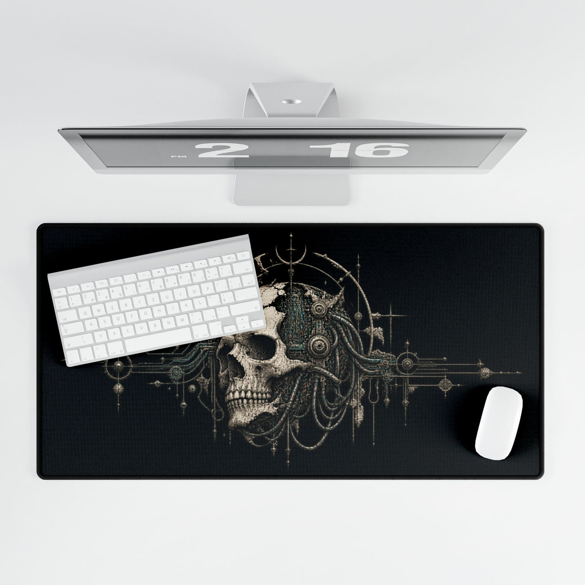 Cyber Skull | Gothic Tech Gaming Mousepad