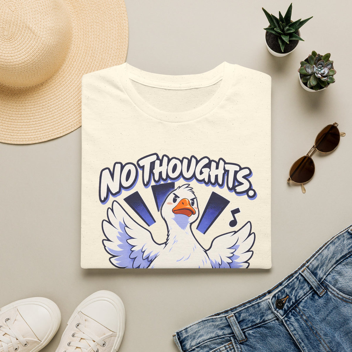 Cute Goose | No Thoughts, Just Boss Music T Shirt