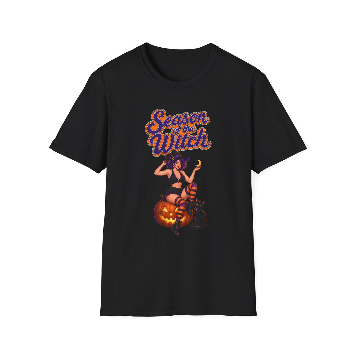 Season of the Witch Pumpkin T-Shirt - Retro Halloween Witch Tee
