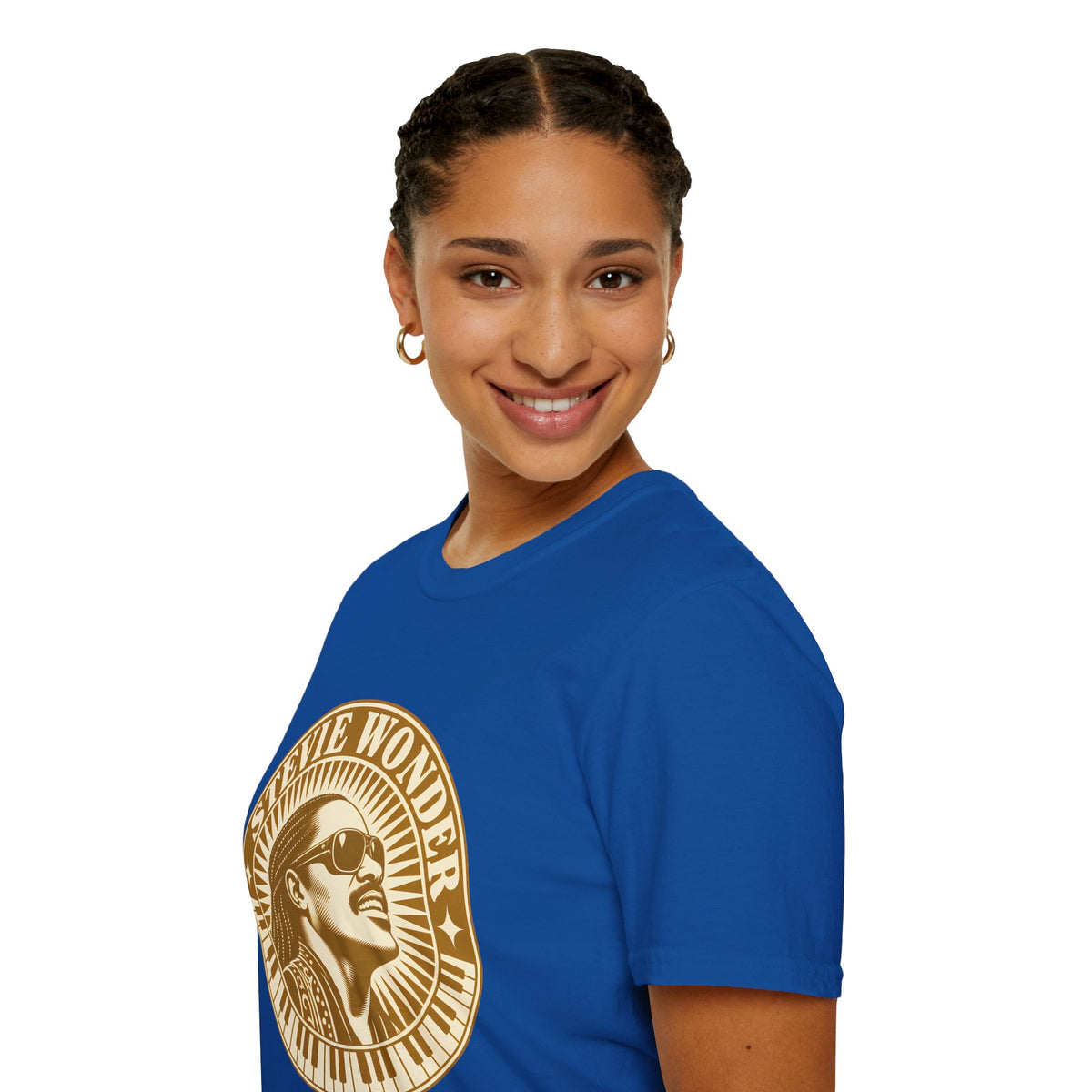 Stevie Wonder Graphic T-Shirt - Vintage Gold Portrait Tee