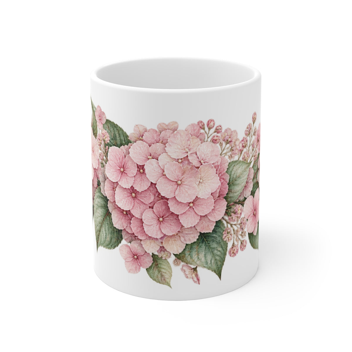 Pastel Pink Hydrangea Mug | Botanical Flower Design