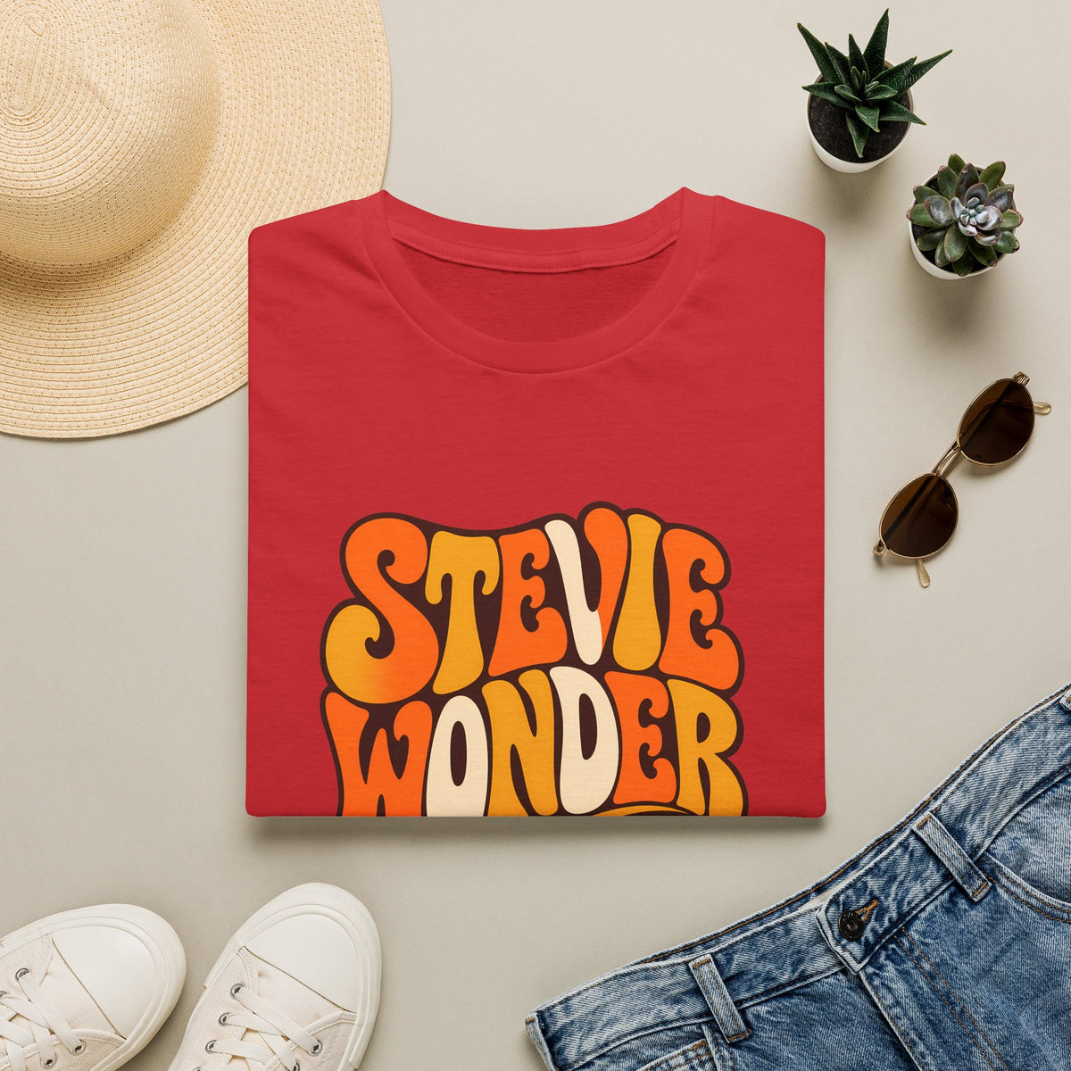 Stevie Wonder Piano Psychedelic Retro Band T-Shirt